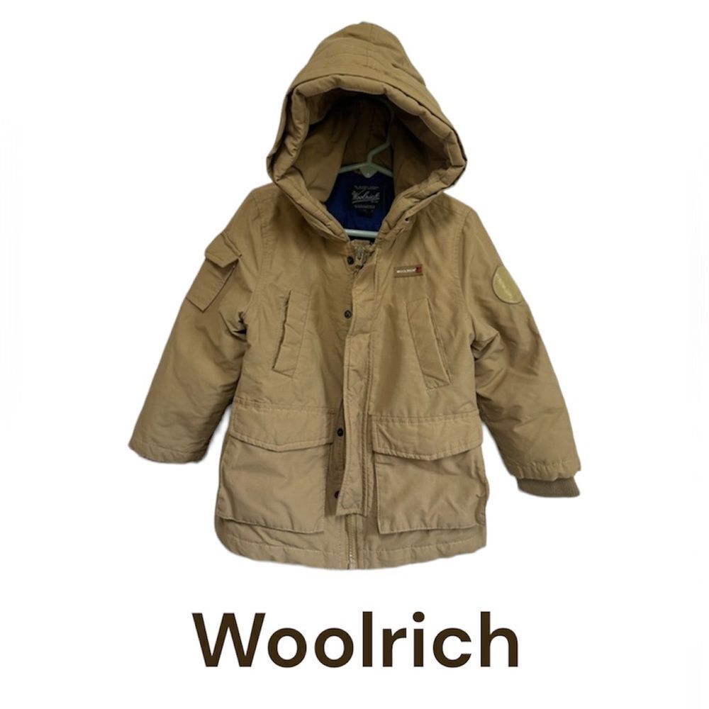 Woolrich Toddler Down Filled Full Zip Parka Jacket with Hood Tan Brown Size 2T